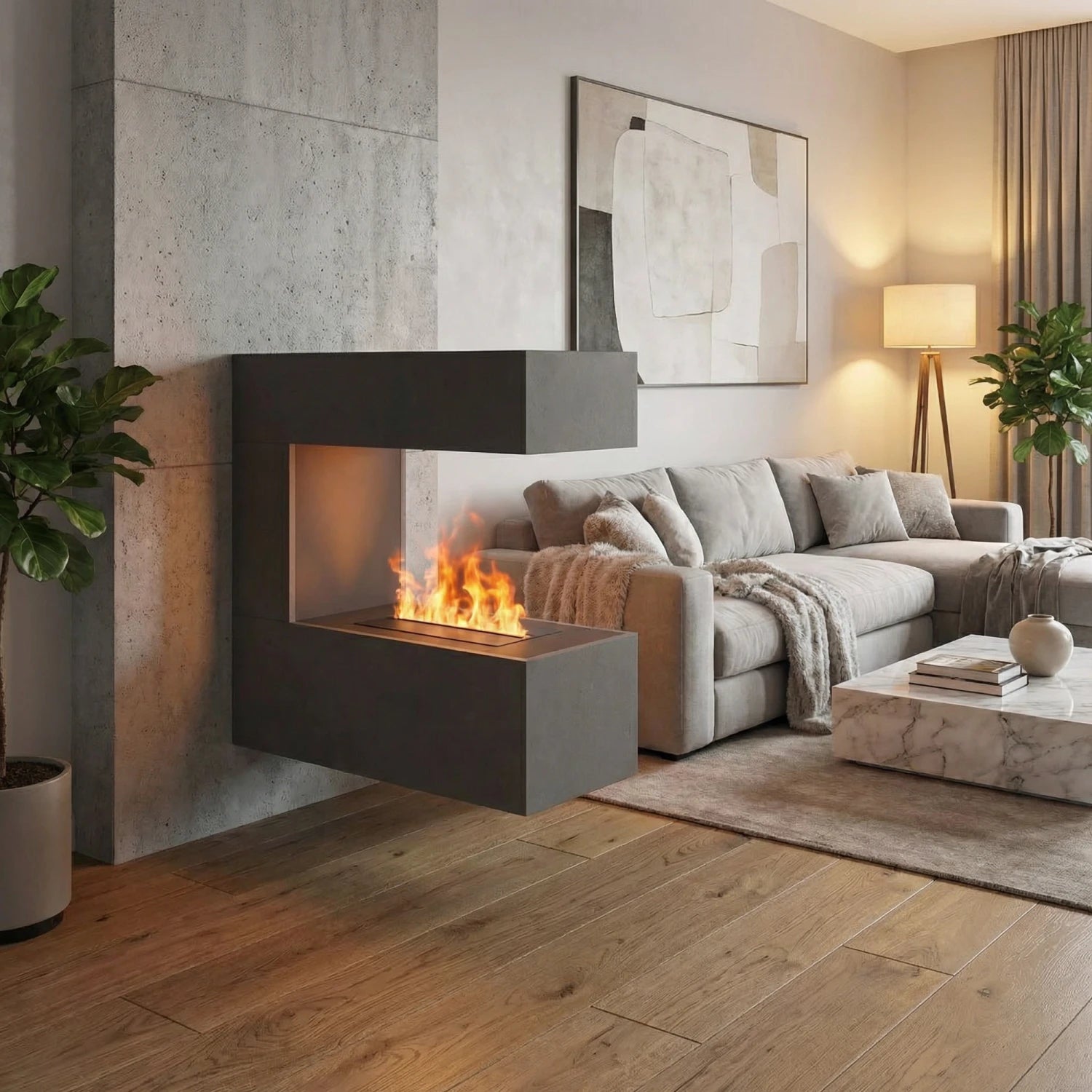 Schiller Wall Grey – OMC 400 | nástěnný vodní parní krb