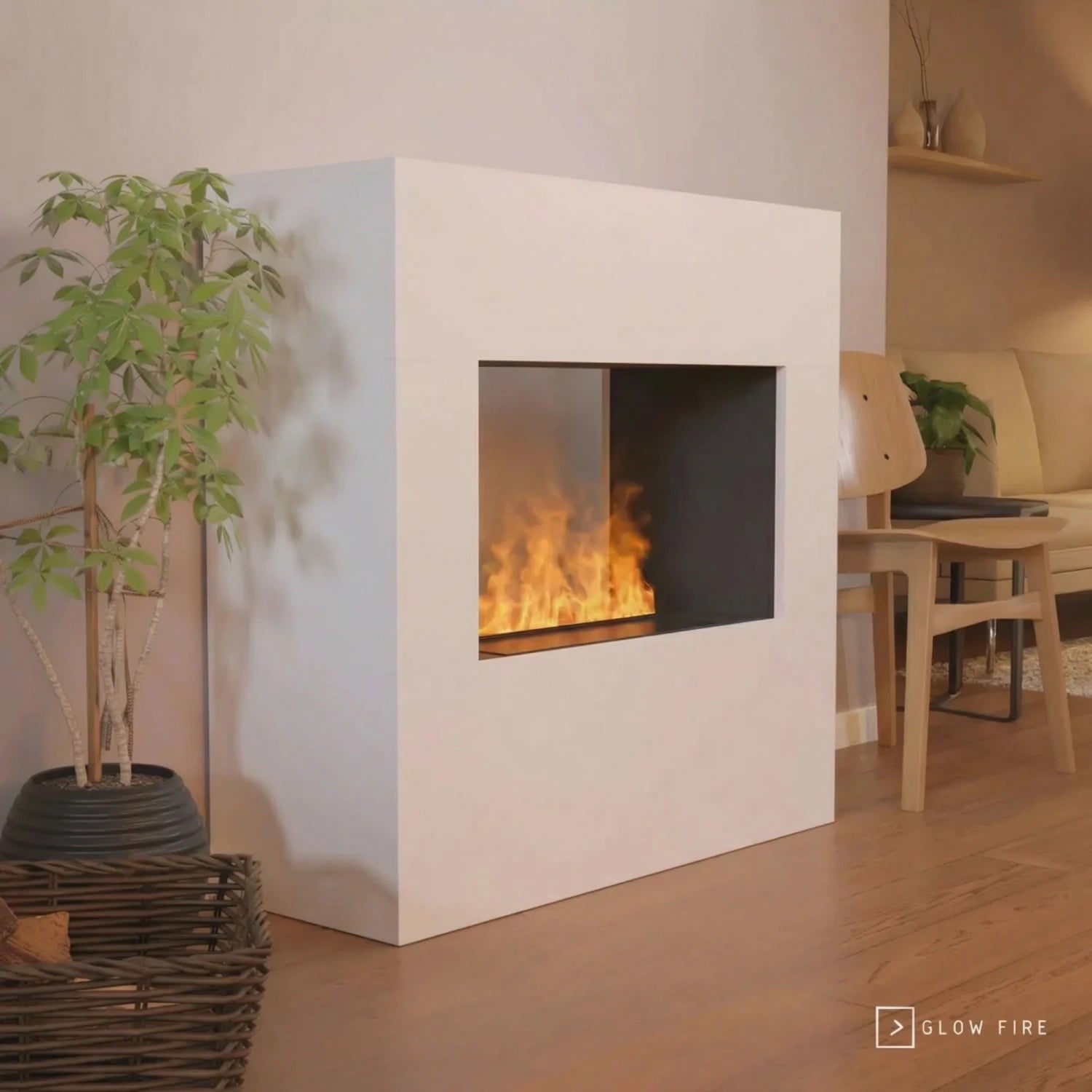 Goethe White – OMC 600 | Volně stojící krb na vodní páru