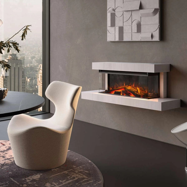 Lumen 870 nástěnný elektrický krb – křída