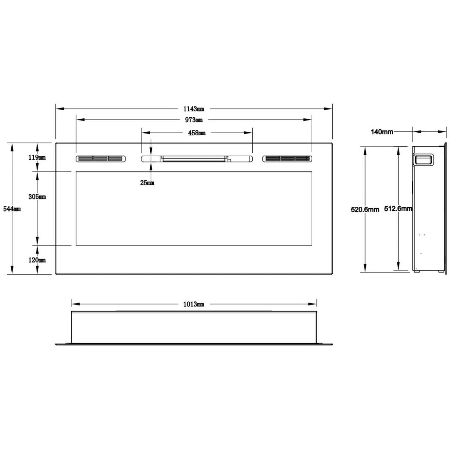 Majestic 45" – 114 cm nástěnný elektrický krb