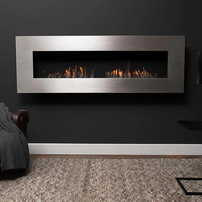 Icon Fires Nero 1750 Wall Fire - broušená ocel