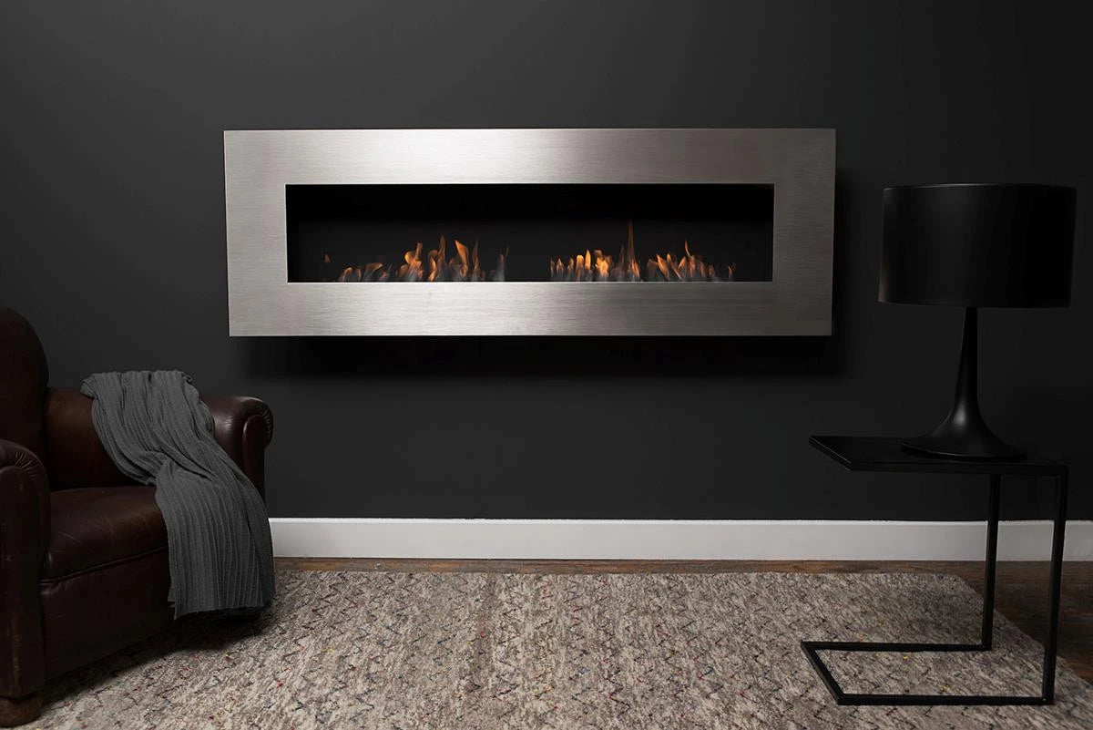 Icon Fires Nero 1750 Wall Fire - broušená ocel