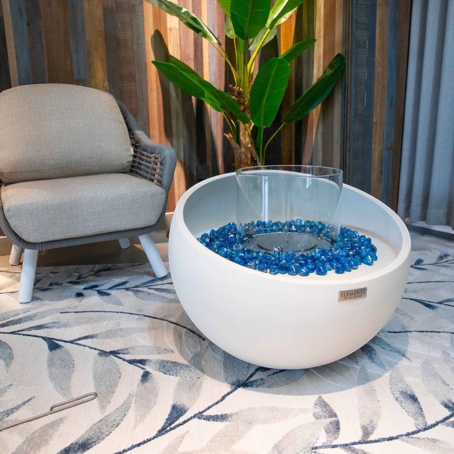 FIRENZE bioethanolová ohnivá mísa – krémově bílá