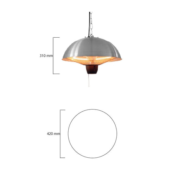 Závěsné terasové topidlo 600-1500 W, HA, Ø42 cm