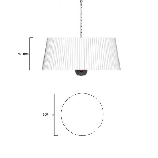 Závěsný terasový ohřívač 800-1000-1800 W - Ø60 cm