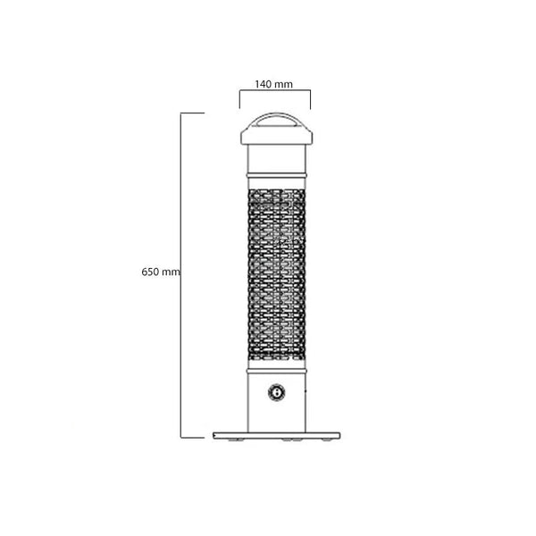 Terasa ohřívač podstolový model 1200 W stříbrný