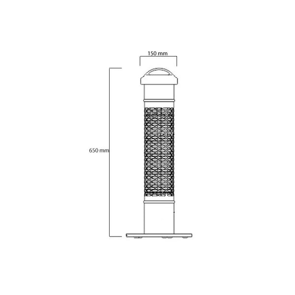 Zahradní ohřívač pod stůl 1200 W, GT, černý