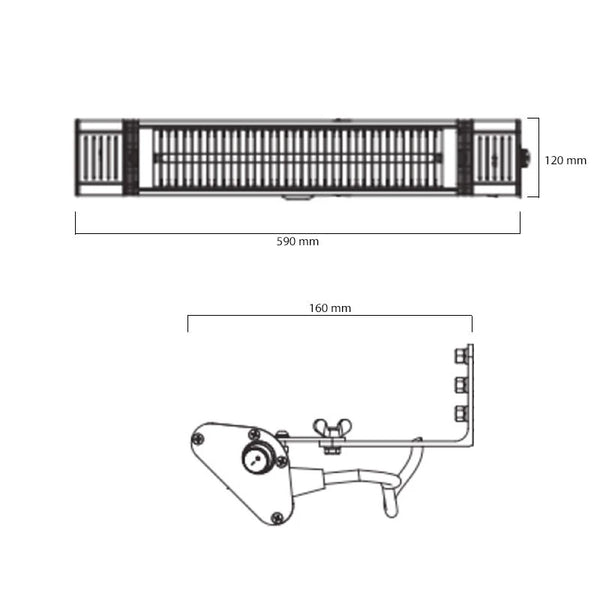 Terasový ohřívač Heat1 Eco Plus-line 2000W