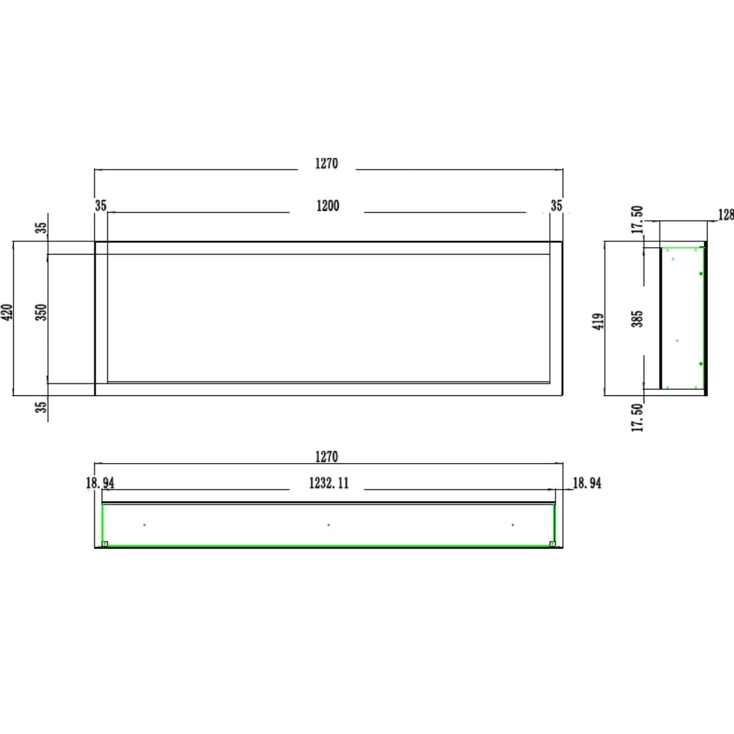 Aflamo Pride Slim 127 cm elektrický krb