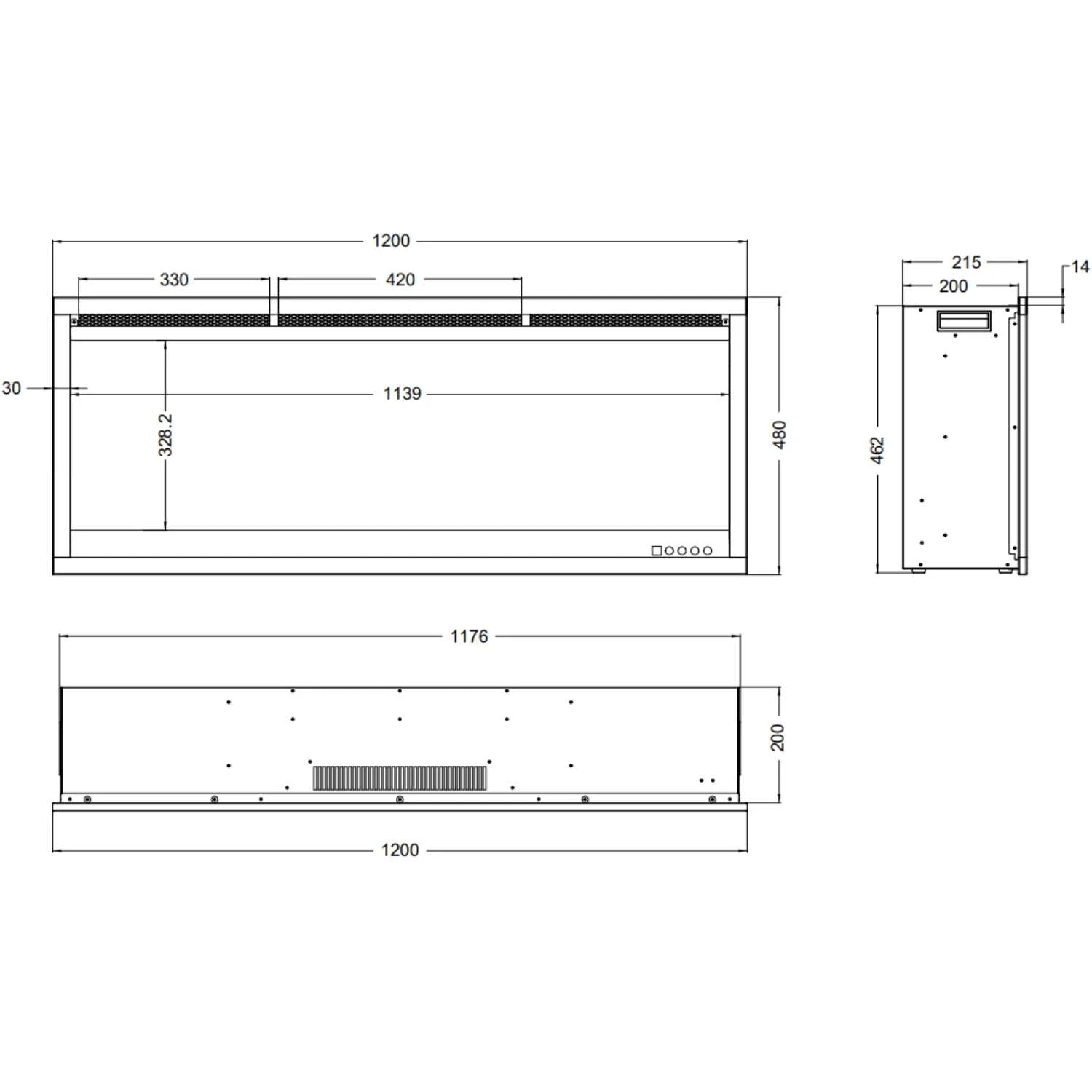 Aflamo Royal 3D 120 cm elektrický krb