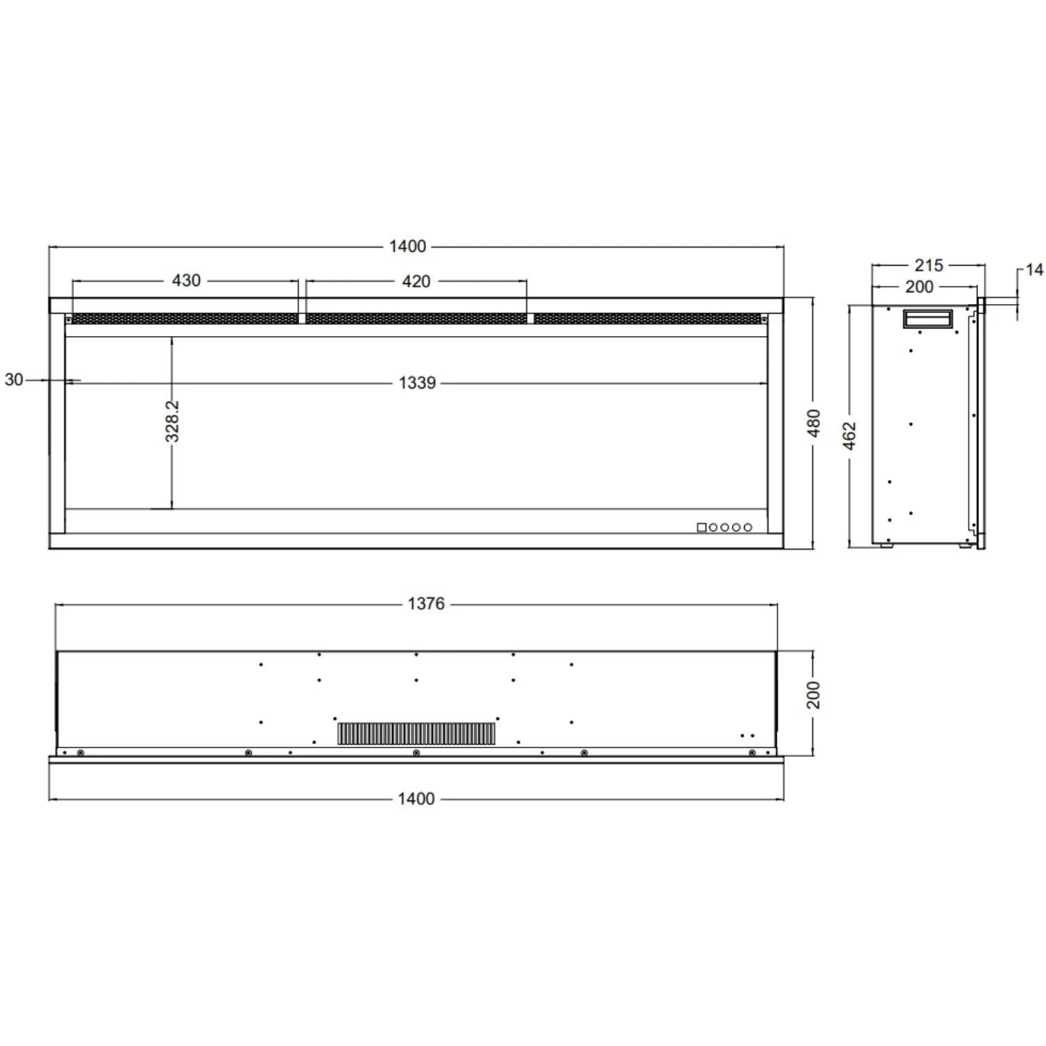 Aflamo Royal 3D 140 cm elektrický krb