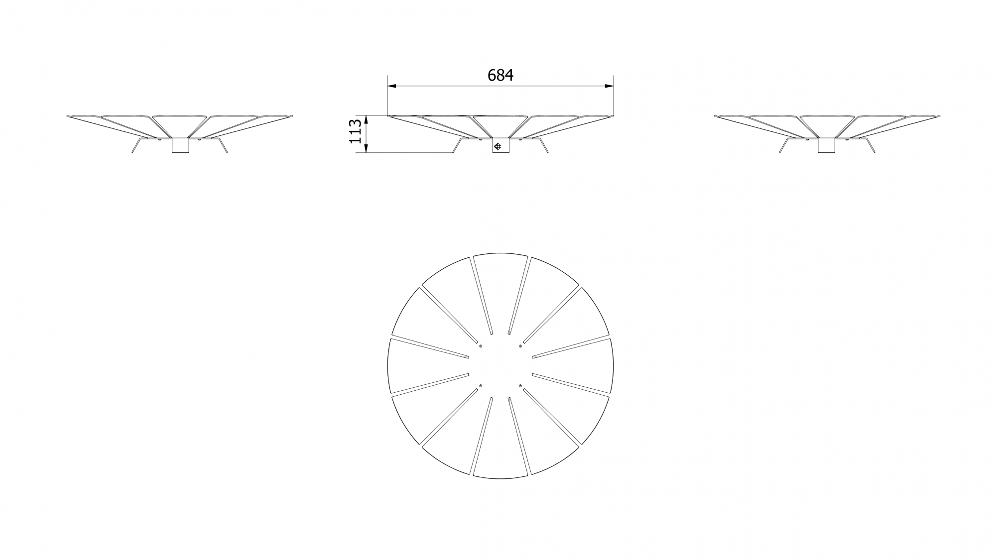 Skien ohniště - Ø: 68,4 cm