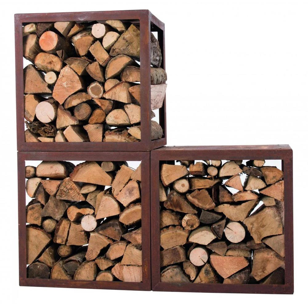 Box na dřevo z cortenové oceli – 50 cm