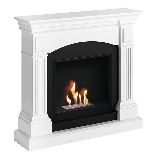 Magna White bioethanol fireplace in elegant white design for modern interior design